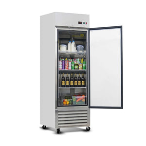 English Elm 27 Cu Ft Stainless Steel Reach in Merchandiser with Tempered Glass and LED Cooling W2095P475547