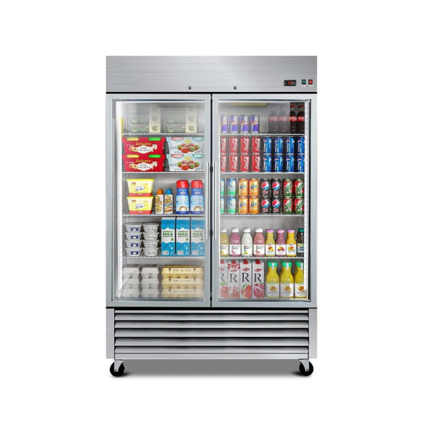English Elm 54 Cu Ft Stainless Reach in Merchandiser with Tempered Glass Door and LED Interior W2095P475549