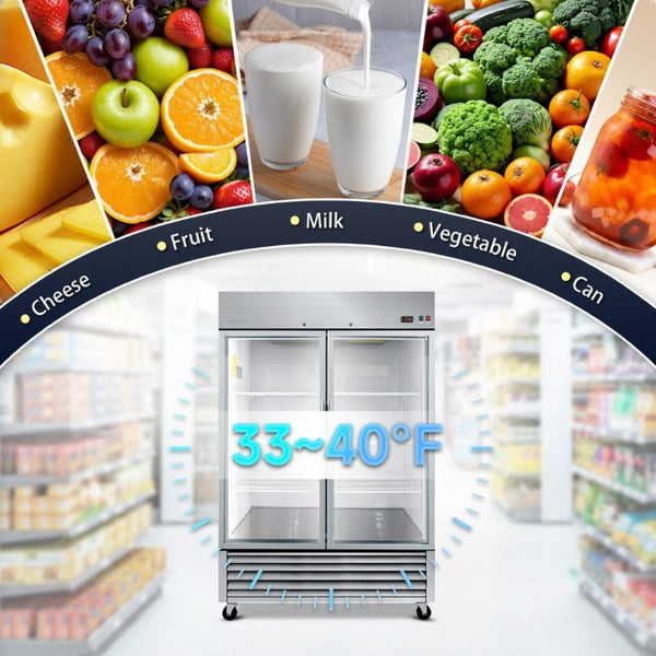English Elm 54 Cu Ft Stainless Reach in Merchandiser with Tempered Glass Door and LED Interior W2095P475549
