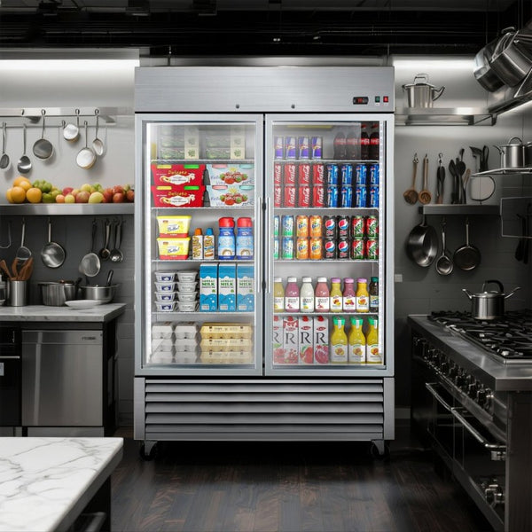 English Elm 54 Cu Ft Stainless Reach in Merchandiser with Tempered Glass Door and LED Interior W2095P475549