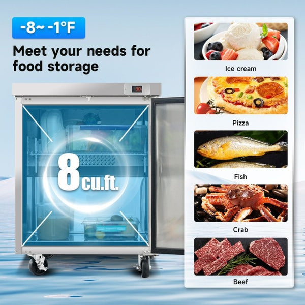 English Elm Tuc29f Undercounter Commercial Freezer Stainless Steel Digital Temp Control ETL W2095P475594