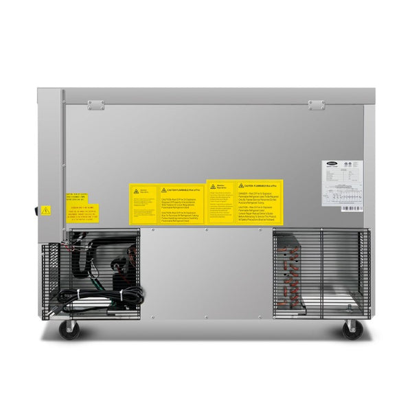 English Elm 48 Inch Stainless Steel Undercounter Commercial Refrigerator with Dual Doors and Casters W2095P475599