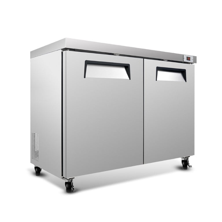English Elm 48 Inch Commercial Undercounter Freezer Dual Door 14.1 Cu Ft Stainless ETL Certified W2095P475608