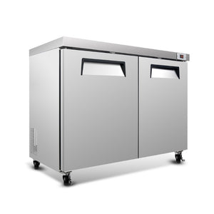 English Elm 48 Inch Commercial Undercounter Freezer Dual Door 14.1 Cu Ft Stainless ETL Certified W2095P475608