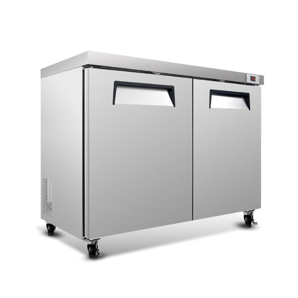 English Elm 48 Inch Commercial Undercounter Freezer Dual Door 14.1 Cu Ft Stainless ETL Certified W2095P475608