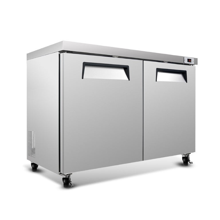 English Elm 60 Inch Undercounter Commercial Refrigerator Stainless Steel Dual Door 18.5 Cu Ft ETL W2095P475610