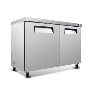 English Elm 60 Inch Undercounter Commercial Refrigerator Stainless Steel Dual Door 18.5 Cu Ft ETL W2095P475610