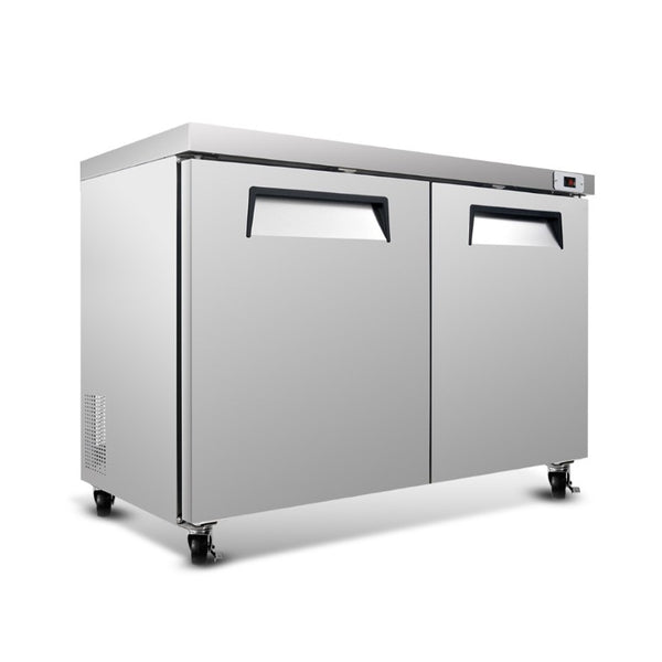 English Elm 60 Inch Undercounter Commercial Refrigerator Stainless Steel Dual Door 18.5 Cu Ft ETL W2095P475610