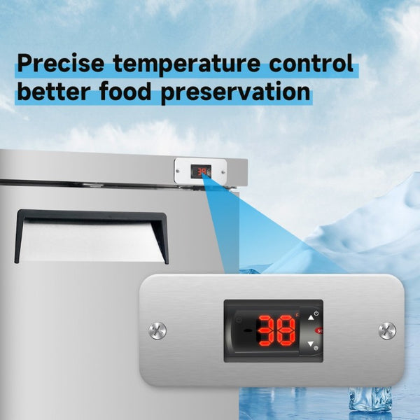 English Elm 60 Inch Undercounter Commercial Refrigerator Stainless Steel Dual Door 18.5 Cu Ft ETL W2095P475610