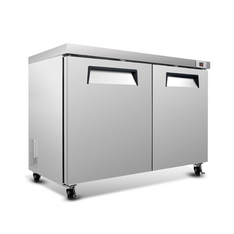 English Elm 60 Inch Commercial Undercounter Freezer Stainless Steel Two Door 18.5 Cu Ft ETL W2095P475611