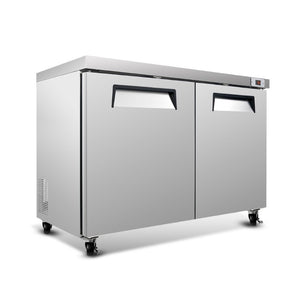 English Elm 60 Inch Commercial Undercounter Freezer Stainless Steel Two Door 18.5 Cu Ft ETL W2095P475611