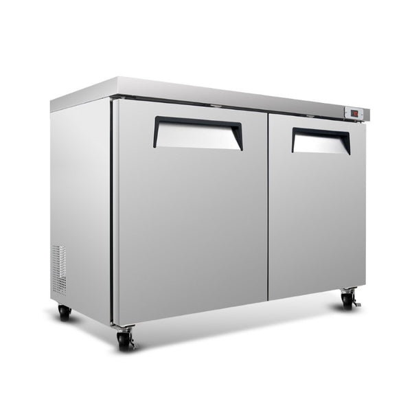 English Elm 60 Inch Commercial Undercounter Freezer Stainless Steel Two Door 18.5 Cu Ft ETL W2095P475611