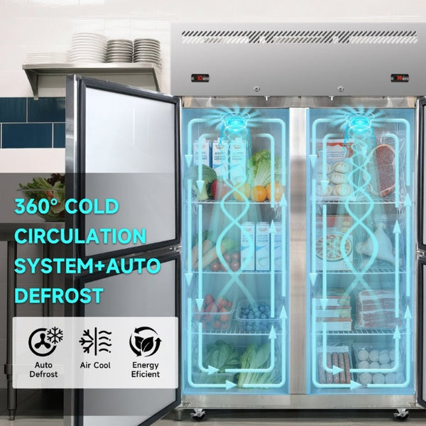 English Elm Xts48-4Rf Dual Zone Commercial Reach in Refrigerator Freezer with Stainless Steel Build W2095P498086