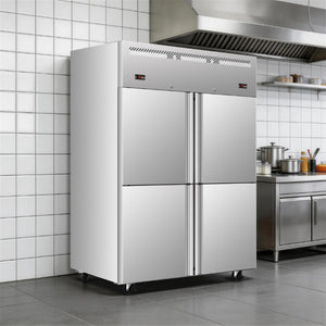 English Elm Xts48-4Rf Dual Zone Commercial Reach in Refrigerator Freezer with Stainless Steel Build W2095P498086