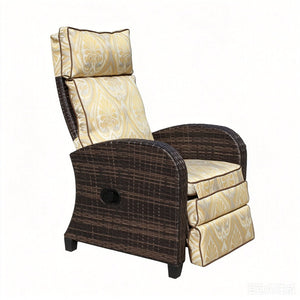 English Elm Outdoor Pe Rattan Recliner with Adjustable Arms Deep Seat Cushions Patio Lounge W209P527302