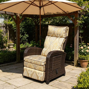 English Elm Outdoor Pe Rattan Recliner with Adjustable Arms Deep Seat Cushions Patio Lounge W209P527302