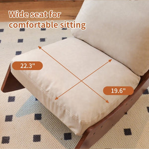 English Elm Comfortable Faux Leather Glider Rocking Chair Solid Wood Frame for Nursery or Bedroom Cream W2105P500450