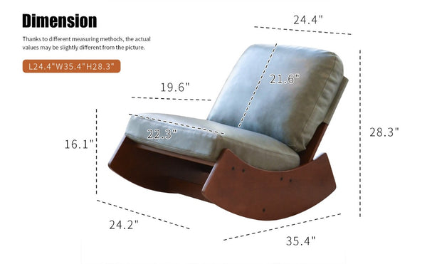 English Elm Comfortable Faux Leather Glider Rocking Chair Solid Wood Frame for Nursery or Bedroom Blue W2105P500563