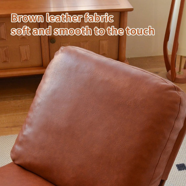 English Elm Comfortable Faux Leather Glider Rocking Chair Solid Wood Frame for Nursery or Bedroom Brown W2105P500910