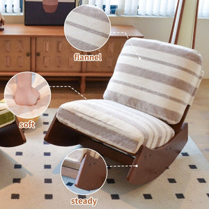 English Elm Comfortable Glider Rocking Chair Solid Wood Frame Plush Upholstered Nursery Accent Grey W2105P500916