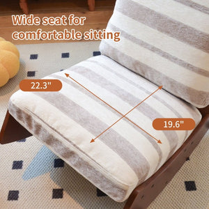 English Elm Comfortable Glider Rocking Chair Solid Wood Frame Plush Upholstered Nursery Accent Grey W2105P500916