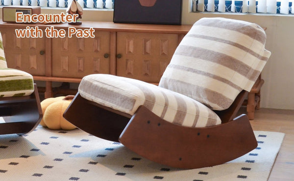 English Elm Comfortable Glider Rocking Chair Solid Wood Frame Plush Upholstered Nursery Accent Grey W2105P500916