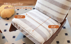English Elm Comfortable Glider Rocking Chair Solid Wood Frame Plush Upholstered Nursery Accent Grey W2105P500916