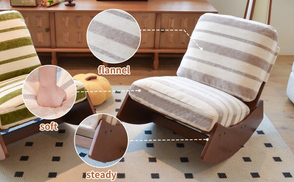 English Elm Comfortable Glider Rocking Chair Solid Wood Frame Plush Upholstered Nursery Accent Grey W2105P500916