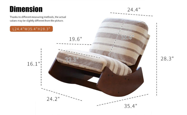English Elm Comfortable Glider Rocking Chair Solid Wood Frame Plush Upholstered Nursery Accent Grey W2105P500916