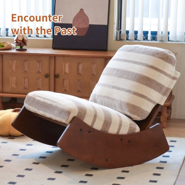 English Elm Comfortable Glider Rocking Chair Solid Wood Frame Plush Upholstered Nursery Accent Grey W2105P500916