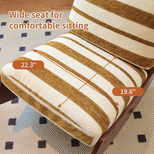 English Elm Comfortable Glider Rocking Chair Solid Wood Frame Plush Upholstered Nursery Accent Yellow W2105P500928