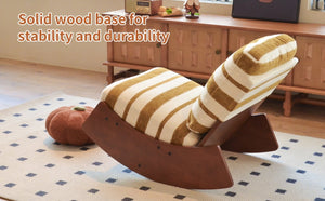 English Elm Comfortable Glider Rocking Chair Solid Wood Frame Plush Upholstered Nursery Accent Yellow W2105P500928