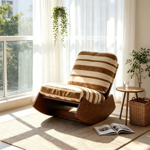 English Elm Comfortable Glider Rocking Chair Solid Wood Frame Plush Upholstered Nursery Accent Yellow W2105P500928