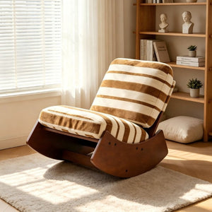 English Elm Comfortable Glider Rocking Chair Solid Wood Frame Plush Upholstered Nursery Accent Yellow W2105P500928