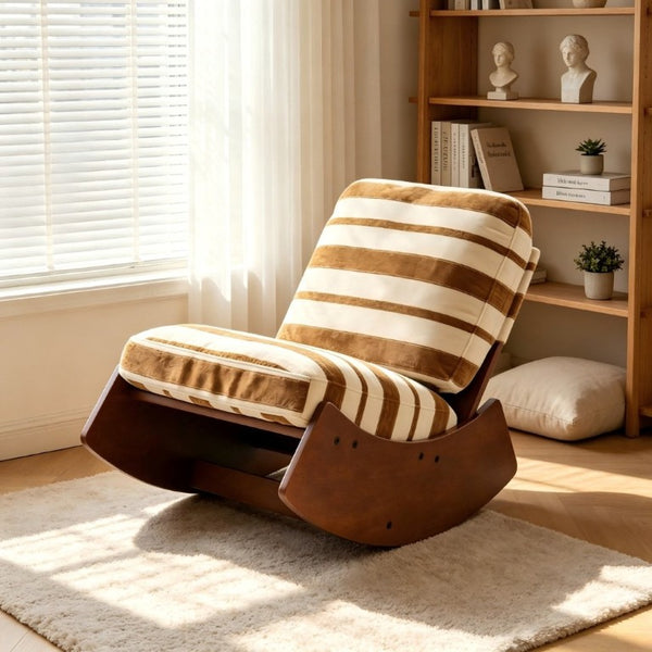 English Elm Comfortable Glider Rocking Chair Solid Wood Frame Plush Upholstered Nursery Accent Yellow W2105P500928