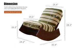 English Elm Comfortable Glider Rocking Chair Solid Wood Frame Plush Upholstered Nursery Accent Green W2105P500930