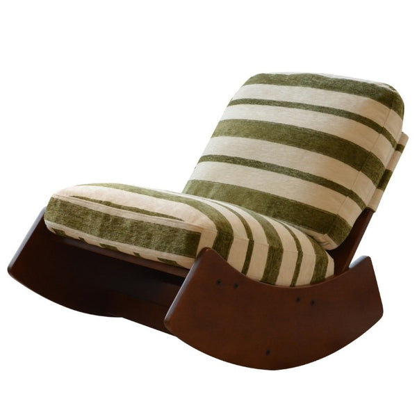 English Elm Comfortable Glider Rocking Chair Solid Wood Frame Plush Upholstered Nursery Accent Green W2105P500930
