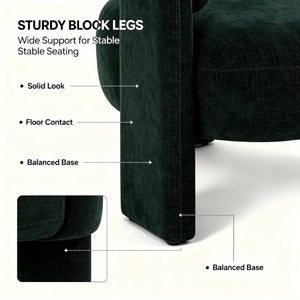 English Elm Modern Sculptural Barrel Accent Chair Hollow Cutout Back Textured Fabric Lounge Seat W2105P509586