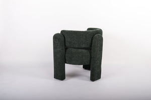 English Elm Modern Sculptural Barrel Accent Chair Hollow Cutout Back Textured Fabric Lounge Seat W2105P509586