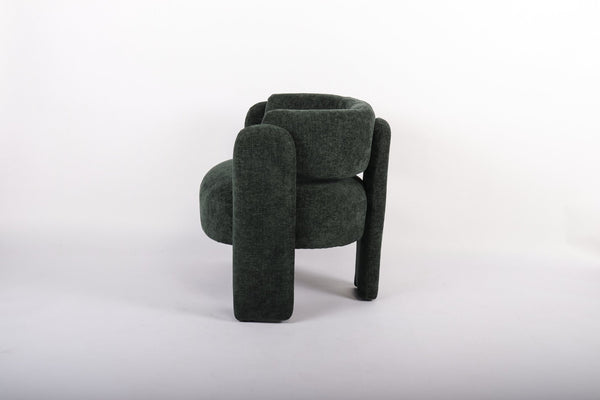 English Elm Modern Sculptural Barrel Accent Chair Hollow Cutout Back Textured Fabric Lounge Seat W2105P509586