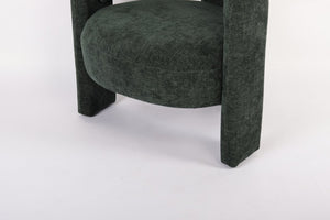 English Elm Modern Sculptural Barrel Accent Chair Hollow Cutout Back Textured Fabric Lounge Seat W2105P509586