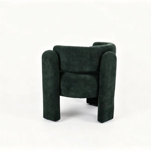 English Elm Modern Sculptural Barrel Accent Chair Hollow Cutout Back Textured Fabric Lounge Seat W2105P509586