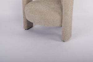 English Elm Modern Sculptural Barrel Chair Hollow Cutout Back Textured Fabric Lounge Seat W2105P509587
