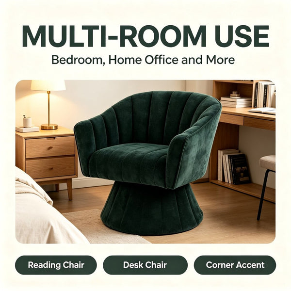 English Elm Modern Striped Upholstered Accent Chair with Lumbar Support and Matte Black Metal Legs Green W2105P509590