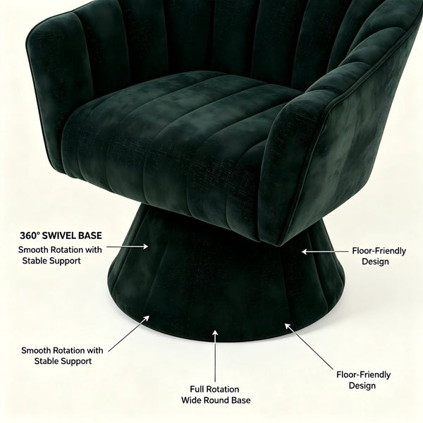 English Elm Modern Striped Upholstered Accent Chair with Lumbar Support and Matte Black Metal Legs Green W2105P509590