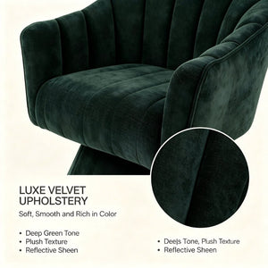 English Elm Modern Striped Upholstered Accent Chair with Lumbar Support and Matte Black Metal Legs Green W2105P509590