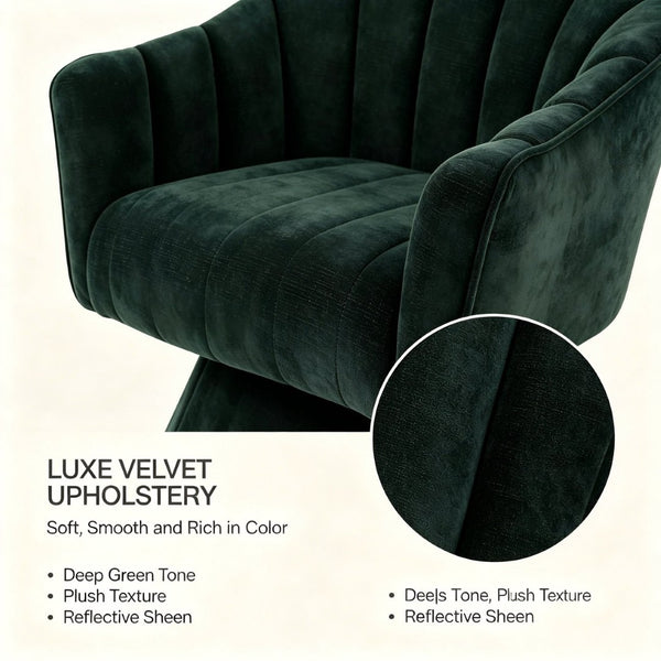 English Elm Modern Striped Upholstered Accent Chair with Lumbar Support and Matte Black Metal Legs Green W2105P509590