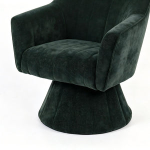 English Elm Modern Striped Upholstered Accent Chair with Lumbar Support and Matte Black Metal Legs Green W2105P509590