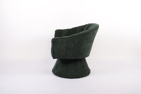 English Elm Modern Striped Upholstered Accent Chair with Lumbar Support and Matte Black Metal Legs Green W2105P509590