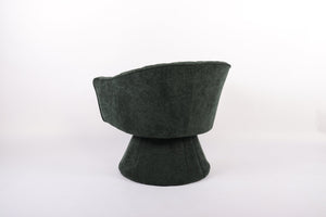 English Elm Modern Striped Upholstered Accent Chair with Lumbar Support and Matte Black Metal Legs Green W2105P509590